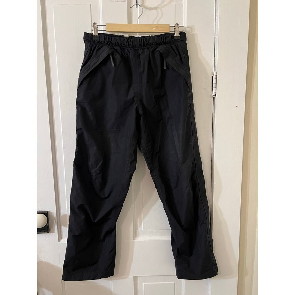 REI womens small rainier rain pants black hiking camping boating full leg zip